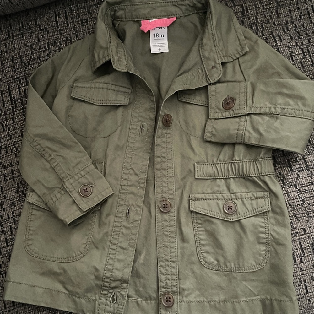 Carter’s olive green jacket 18 months